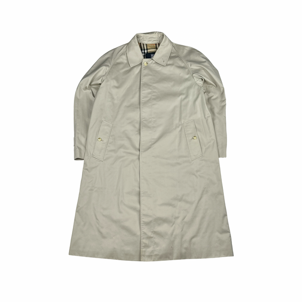 Burberry Nova Check Lined Tan Trench Coat - Large