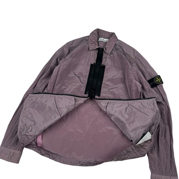Stone Island 2017 Lavender Purple Nylon Metal Zipped Overshirt - Medium