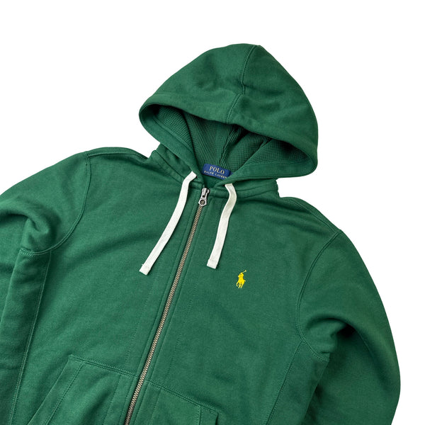Ralph Lauren Green Thick Cotton Zipped Hoodie - Small