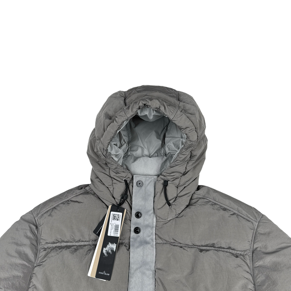 Stone Island 2024 Nylon Metal Down TC Silver Hooded Jacket - XL