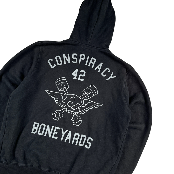 Stussy X Neighborhood Cotton Zipped Spellout Hoodie - Medium