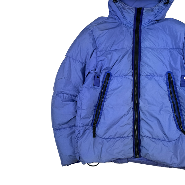Stone Island 2021 Blue Crinkle NY Down Puffer Jacket - Large