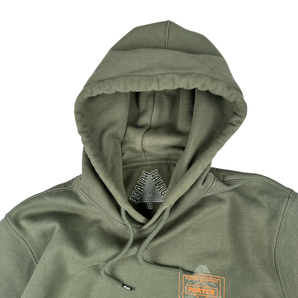 Porter x Palace Khaki Green Tri-ferg Spellout Hoodie - Medium