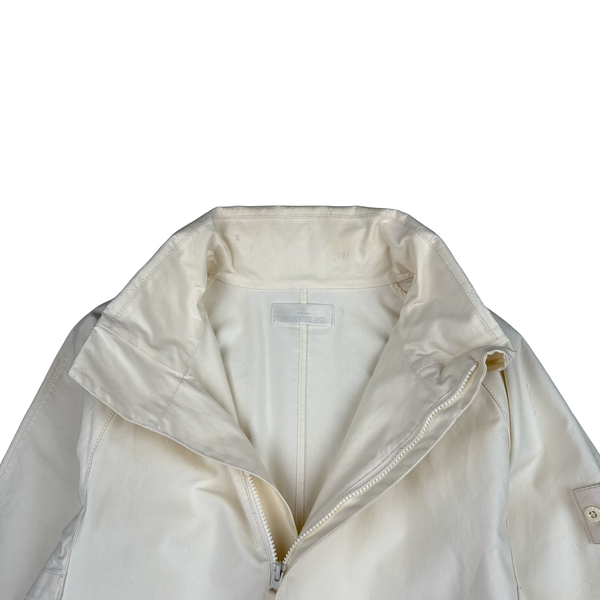 Stone Island 2017 White Ghost Piece Mac Supima 2L Long Jacket - Small