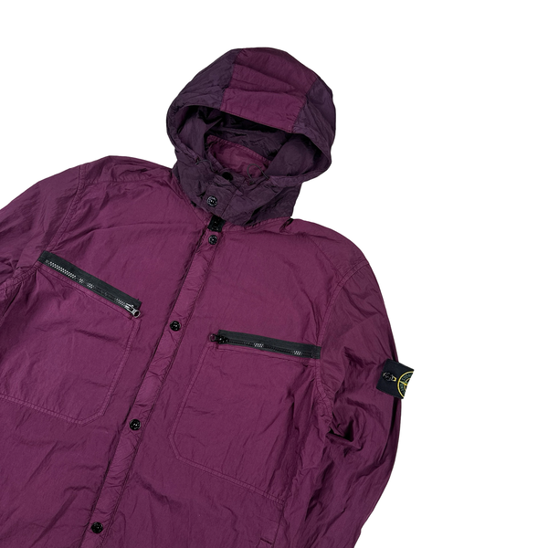 Stone Island 2015 Purple Nylon Metal Hooded Overshirt - XXL