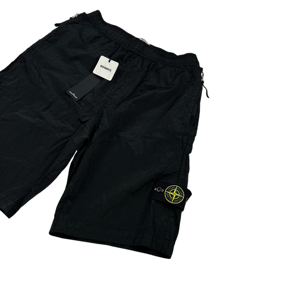 Stone Island 2023 Black Nylon Metal Econyl Shorts - Small
