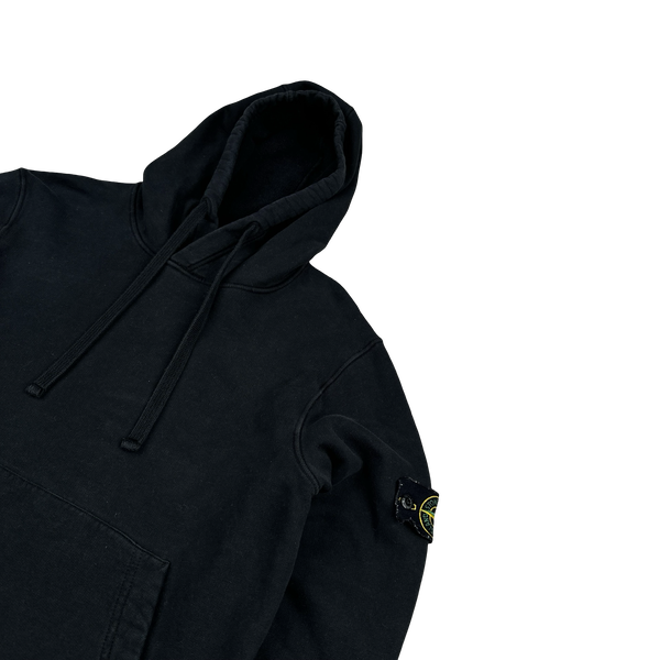 Stone Island 2020 Black Cotton Pullover Hoodie - Small