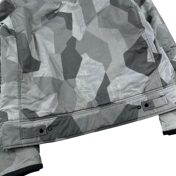 Stone Island 2012 Silver Fleece Lined Camo Reflective Jacket - Large