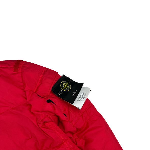 Stone Island 2022 Red Crinkle R-NY Down Puffer Jacket - Medium