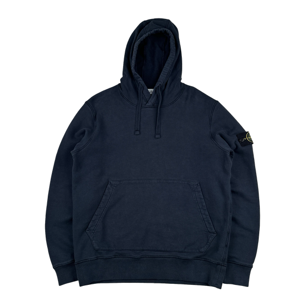 Stone Island 2020 Navy Cotton Pullover Hoodie - Large