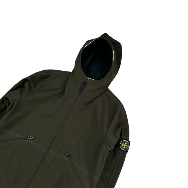 Stone Island 2011 Khaki Fleece Lined Soft Shell R Jacket - Medium