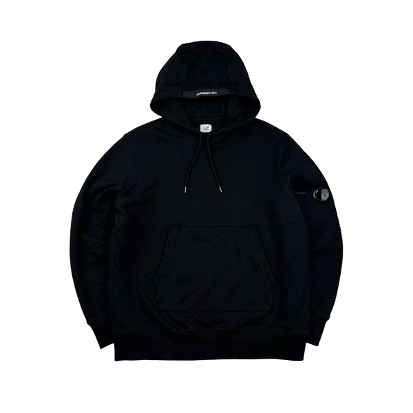 CP Company Black Pullover Lens View Hoodie - Large