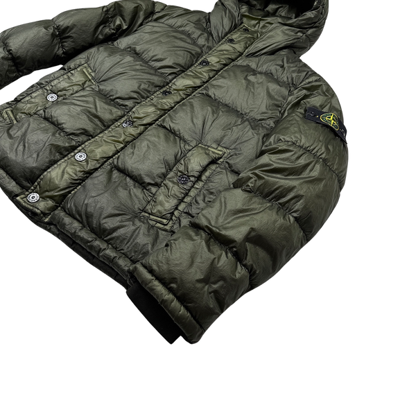 Stone Island 2014 Khaki Garment Dyed Down Puffer Jacket - Small