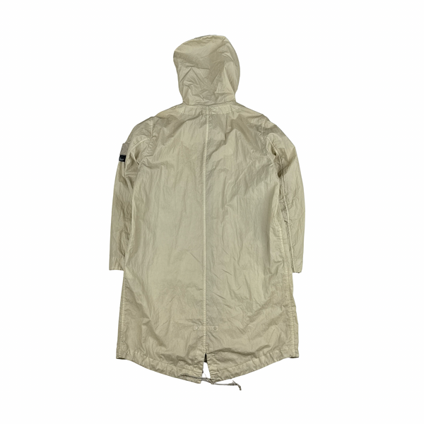 Stone Island 2019 Cream 50 Fili Resinata Ghost Piece Parka Jacket - Large