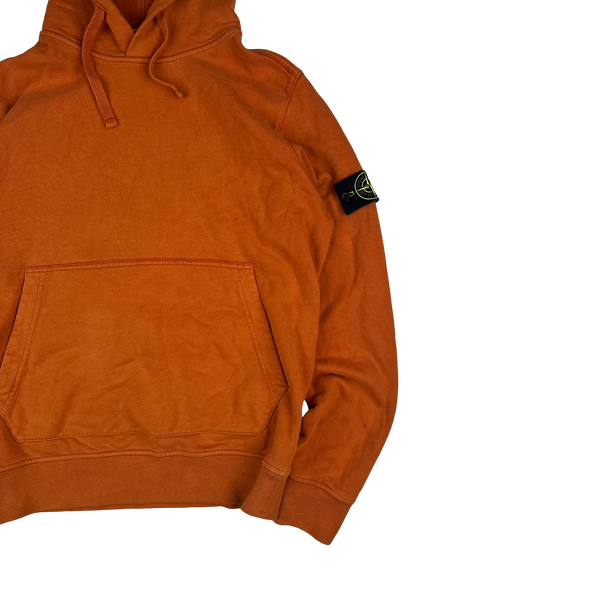 Stone Island 2019 Oange Cotton Pullover Hoodie - Large