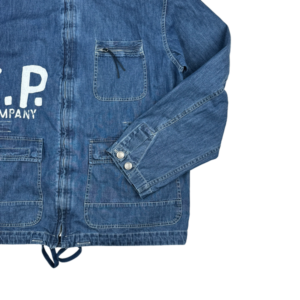 CP Company Indigo Blu Denim Goggle Jacket - XXL