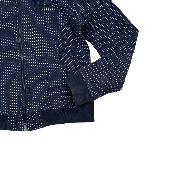 Y-3 Navy Polka Dot Pattern Zip up Cotton Jumper - Large
