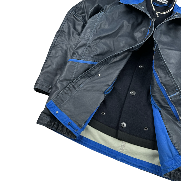 Stone Island Blue 2009 Dutch Rope Waxed Ice Jacket - XL