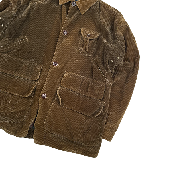 Ralph Lauren Brown Corduroy Cotton Lined Multi Pocket Jacket - Medium
