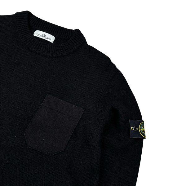 Stone Island 2017 Black Wool Crewneck - XL