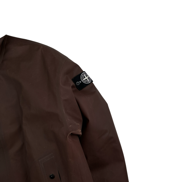 Stone Island 2023 Brown Special Process Poly Strata Down Lined Ice Jacket - Large