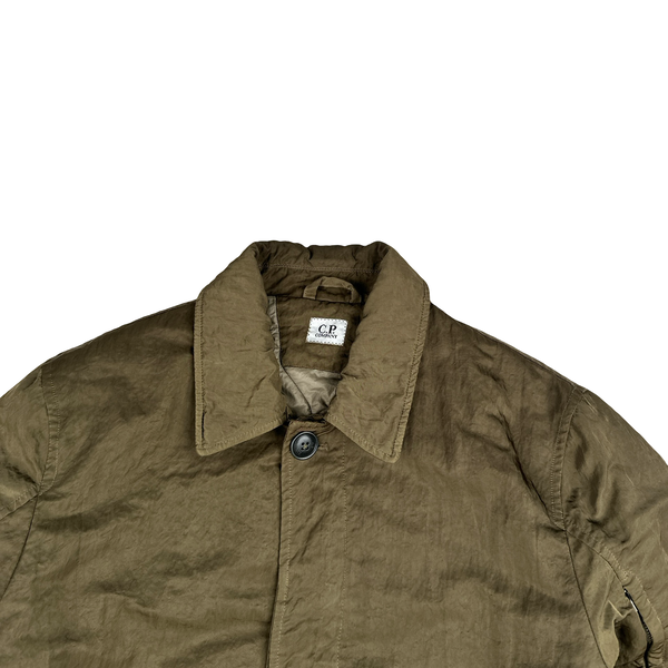CP Company Khaki Nylon B Shimmer Lens Viewer Collared Jacket - Large
