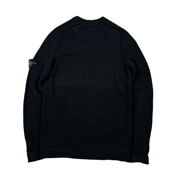 Stone Island 2018 Black Wool Crewneck Jumper - Large