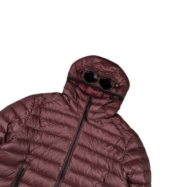 CP Company Burgundy Down Filled DD Shell Goggle Puffer Jacket - 3XL