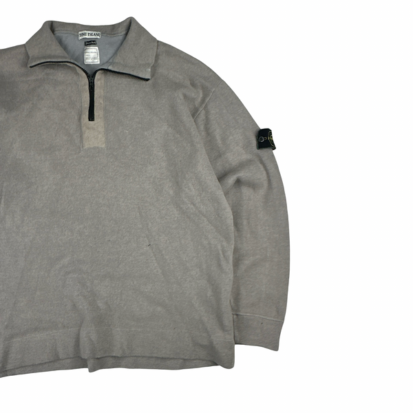 Stone Island AW 1995 Vintage Wool Blend Zipped Neck Pullover Jumper - Large
