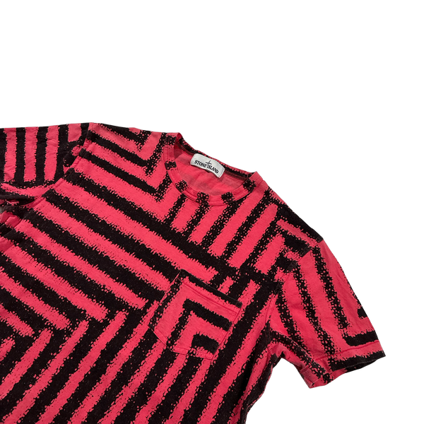 Stone Island 2014 Pink Maze Grid T Shirt - Large