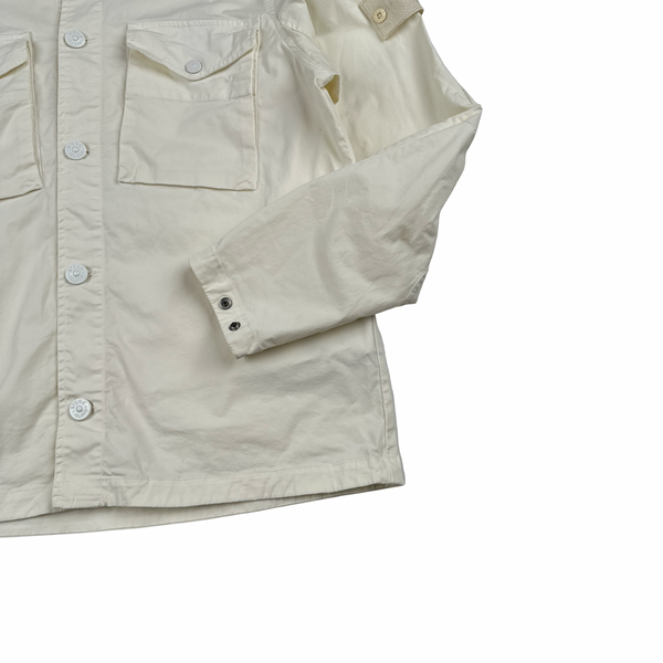 Stone Island 2020 White Thick Cotton Ghost Piece Overshirt - Large