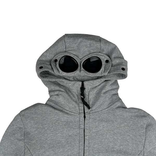 CP Company Grey Cotton Goggle Hoodie - Large