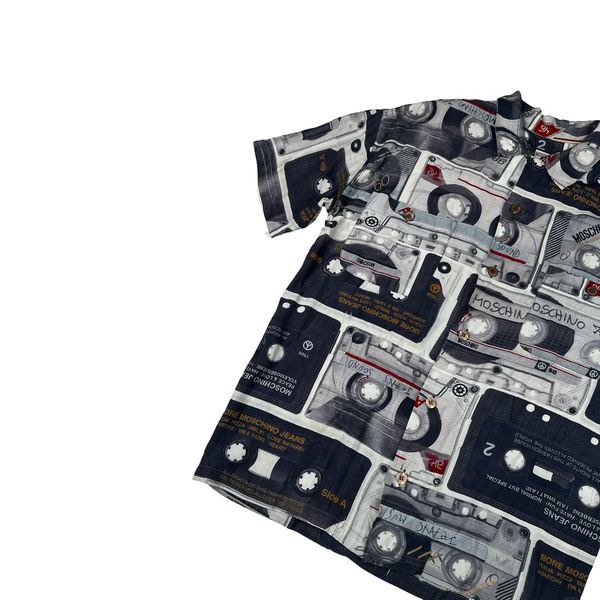 Moschino Boom Box Monogram Buttoned Short Sleeve Shirt - Large