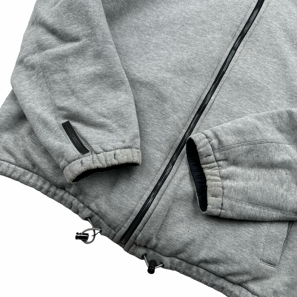 Prada Black Tab Navy Nylon/Grey Fleece Reversible Jacket - 3XL