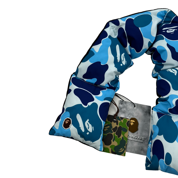 BAPE Blue Down Filled Camo Scarf