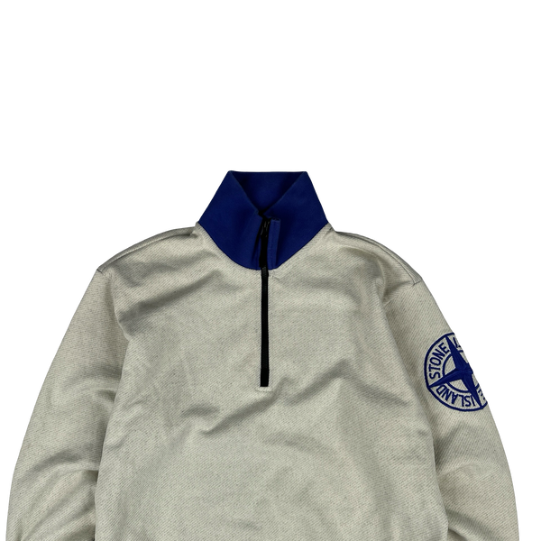 Stone Island 2021 Cotton Quarter Zip Jumper - Medium
