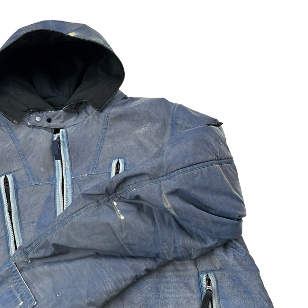 Stone Island Fleece Lined Blue Liquid Reflective Jacket - XL