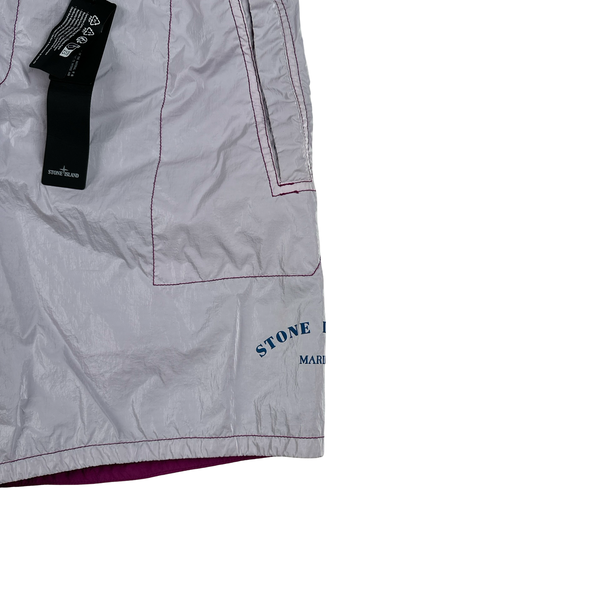 Stone Island 2023 Purple Prismatico Ripstop Reflective Marina Shorts - 30"