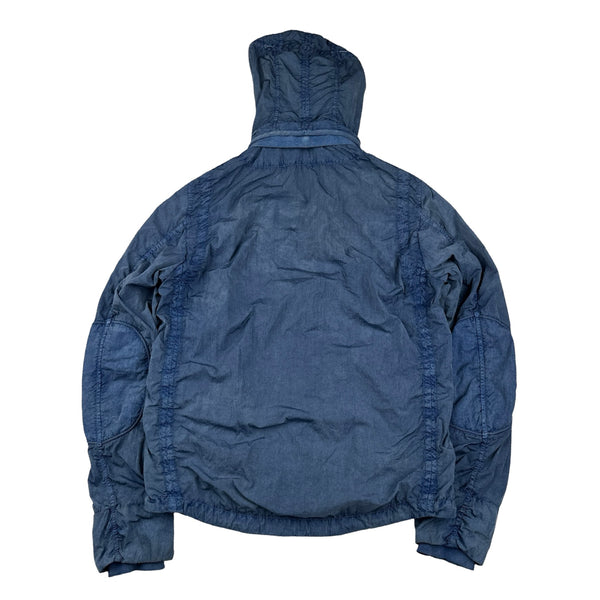 CP Company Blue Nylon Goggle Jacket - Large