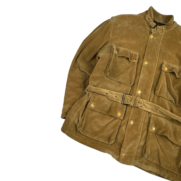 Belstaff Brown Trailmaster Multi Pocket Field Corduroy Zipped Heavyweight Jacket - XL