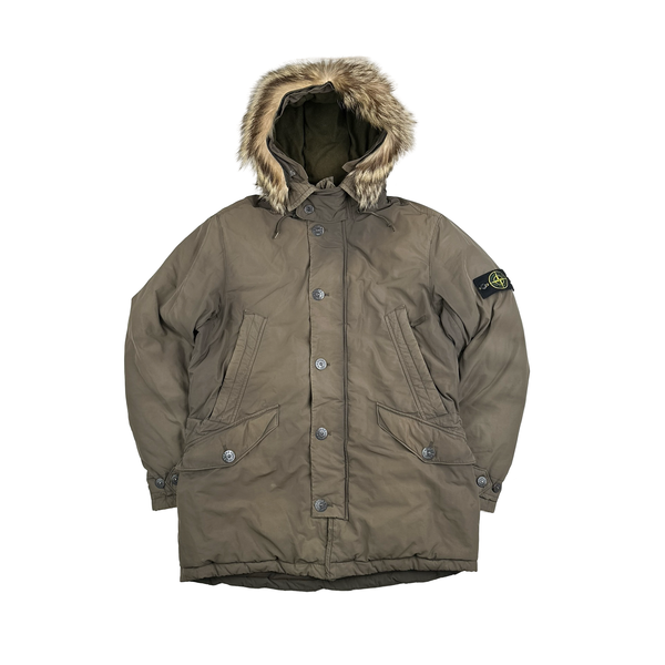 Stone Island 2014 Micro Reps Down Filled Fur Trim Parka - XL