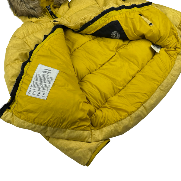 Stone Island 2018 Yellow Lino Resinato Down-TC Puffer Jacket - XXL