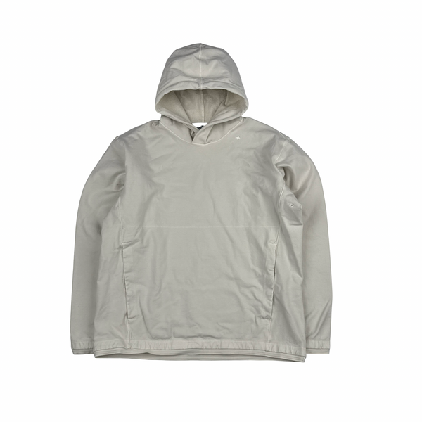 Stone Island 2023 Cream Stellina Compass Thick Hooded Jumper - Large