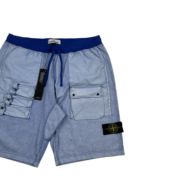 Stone Island 2019 Blue Tela Placcata Cotton Shorts - XXL