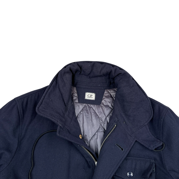 Cp Company B Drill Navy Front Pockets Buttoned Lined Jacket - XXL