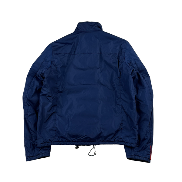 Prada Blue Reversible Red Tab Zipped Jacket - Medium