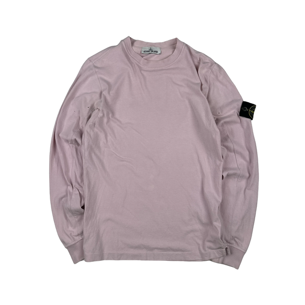 Stone Island 2017 Pink Longsleeve Cotton Top - Small