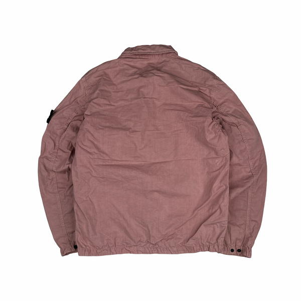 Stone Island 2021 Pink Cotton Zipped Overshirt - Large