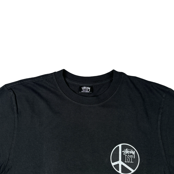 Stussy Black Cotton Graphic T Shirt - Medium