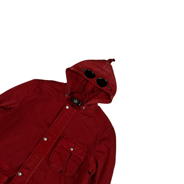 CP Company Red Frosted Quilted Goggle Jacket - XL